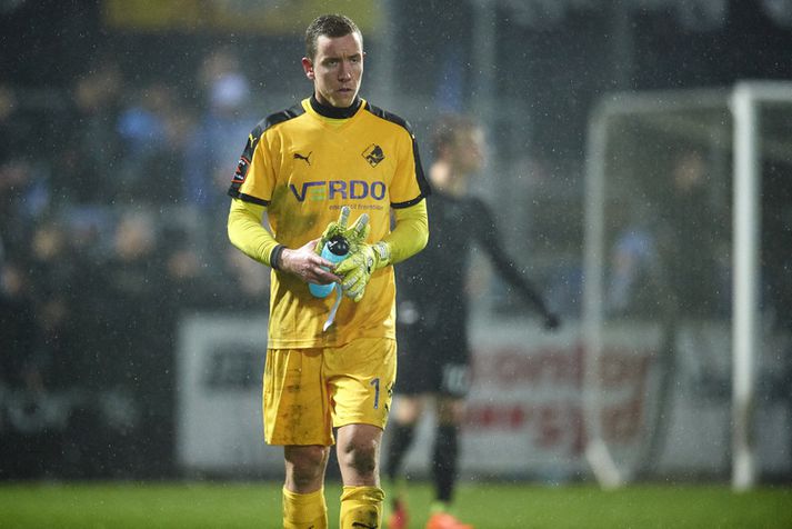 Hannes Þór Halldórsson hefur verið að spila með Randers í Danmörku.