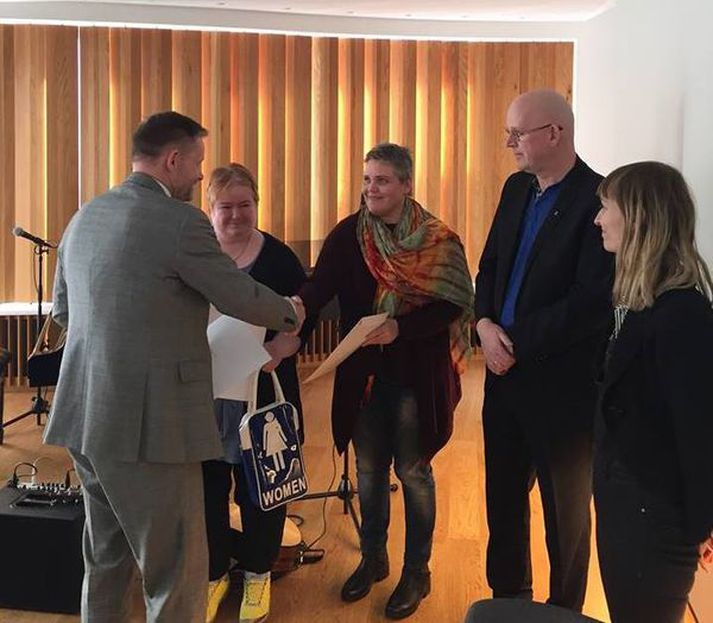 Frá afhendingu styrkja í Hannesarholti
