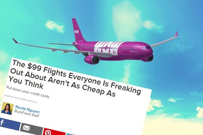 „Þannig að þegar allt kemur til alls endarðu á því að kaupa flug fyrir hátt í þúsund dollara þegar þú hélst að það myndi kosta tvöhundruð dollara,“ skrifar blaðamaður BuzzFeed.