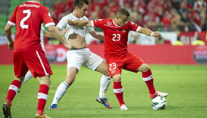 Xherdan Shaqiri skoraði fyrir Sviss í kvöld.
