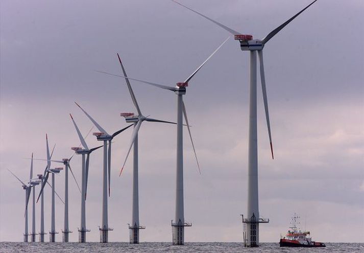 Vindorkuver undan vesturströnd Jótlands í Danmörku, nærri Esbjerg.
fréttablaðið/ap