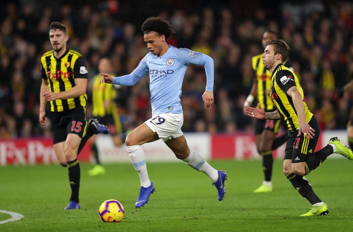 Leroy Sané á fullri ferð.