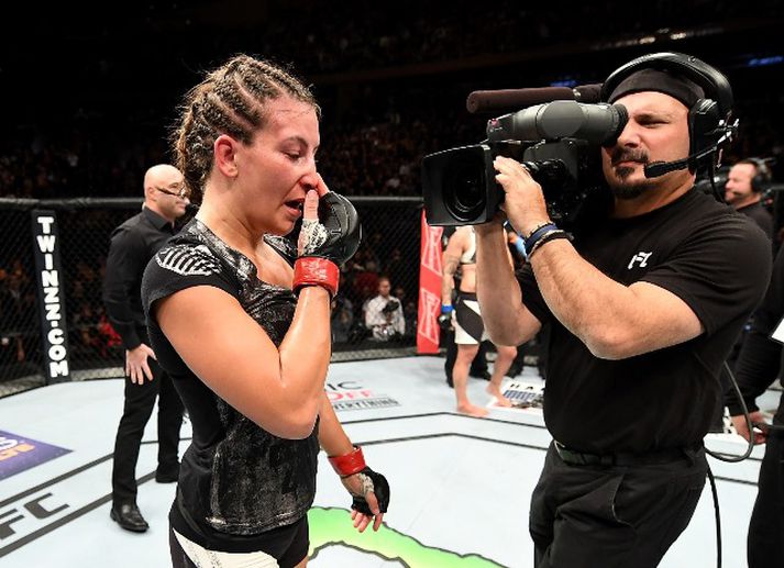 Miesha Tate barðist í síðasta sinn í nótt.