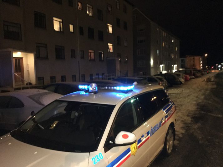 Frá vettvangi í morgun.