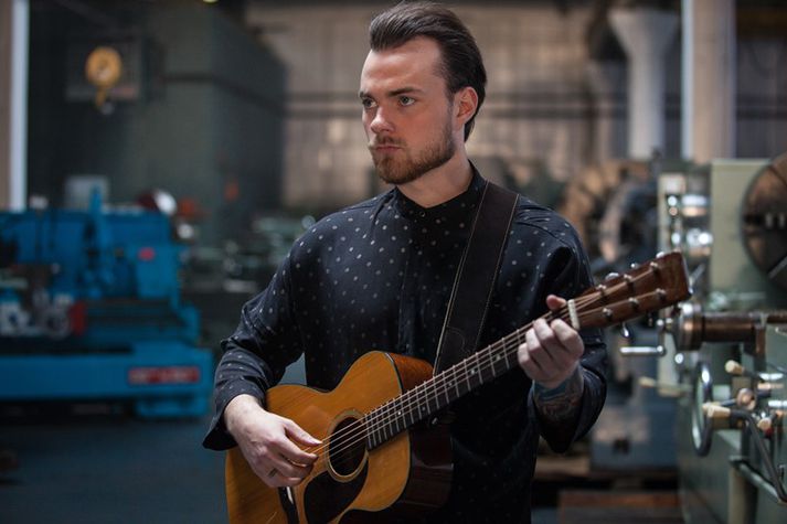 Ásgeir Trausti við tökur á myndbandinu í New York.