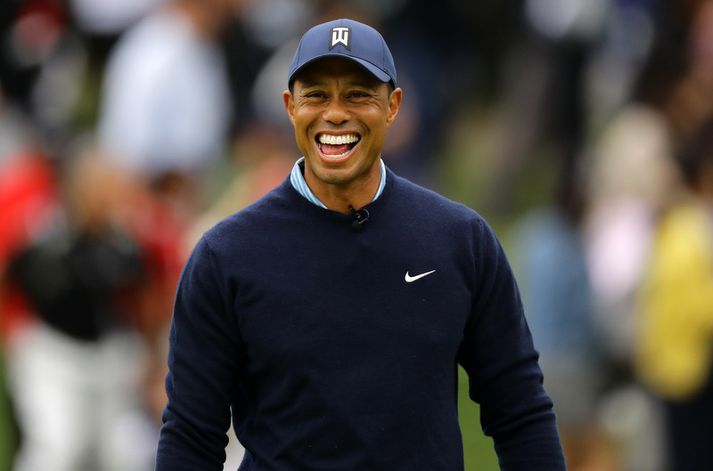 Það er létt yfir Tiger Woods þessa dagana.