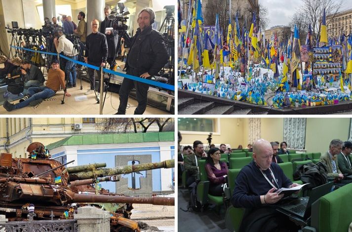 Það gekk mikið á í Kænugarði þann 24. febrúar, þegar fjögur ár voru liðin frá því að innrás Rússa hófst.