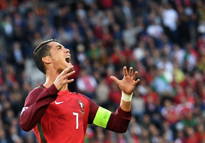 Það hefur lítið gengið hjá Cristiano Ronaldo á EM.