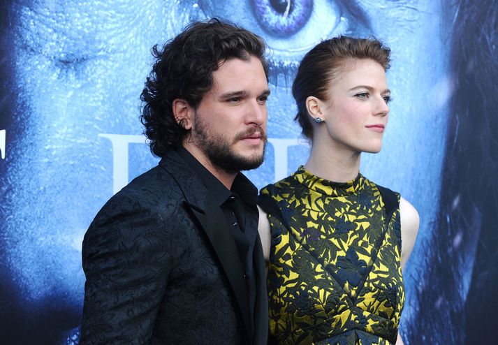 Harington og Leslie á frumsýningu 7. þáttaraðar Game of Thrones.