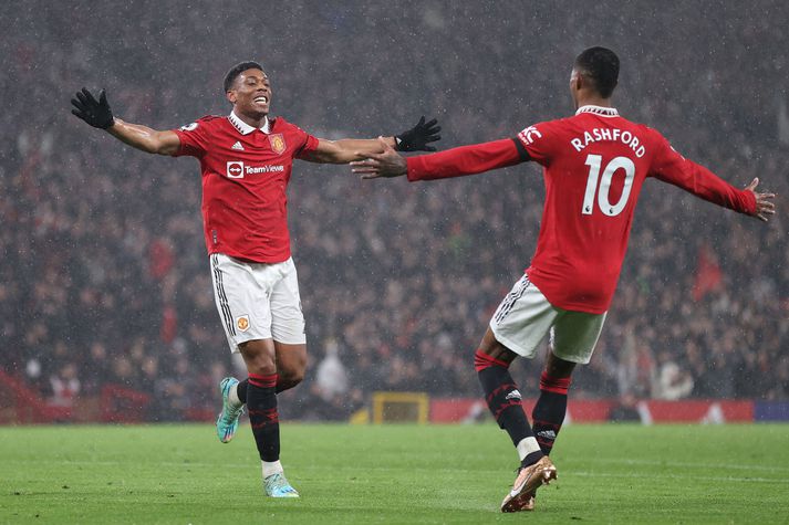 Anthony Martial og Marcus Rashford skoruðu sitt markið hvor í fyrri hálfleik.