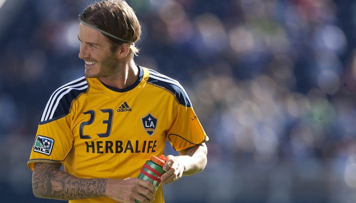 David Beckham í leik með LA Galaxy.