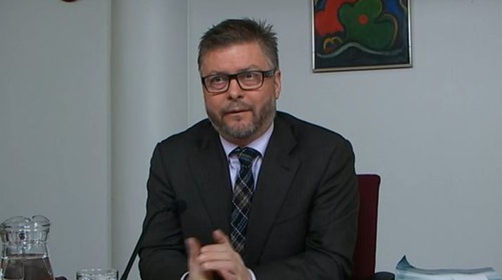 Hallur Magnússon á fundi stjórnskipunar- og eftirlitsnefndar Alþingis í dag.