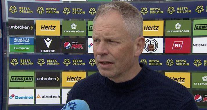 Óskar Hrafn Þorvaldsson fór yfir málin eftir sigur KR á Vestra í dag.