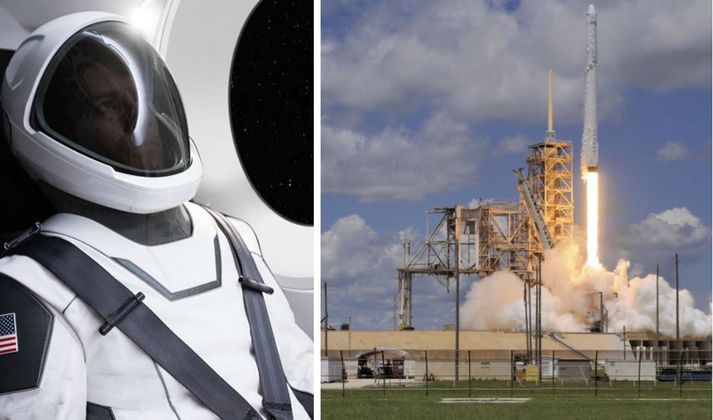 Geimbúningur SpaceX er nokkuð aðskornari og léttari en fyrri búningar.