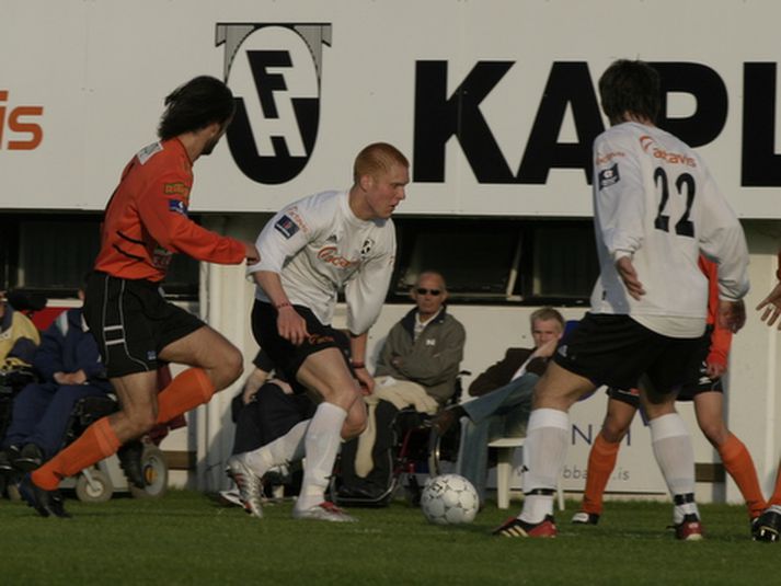 Emil Hallfreðsson í síðasta sigurleik FH á Fylki fyrir fimm árum. 