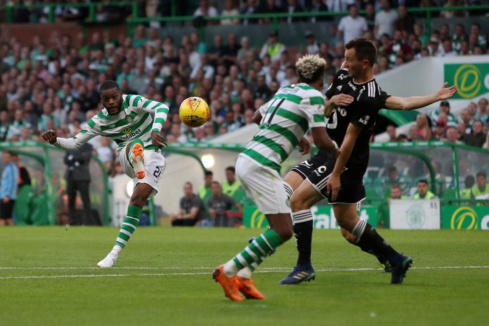 Odsonne Edouard skorar annað tveggja marka sinna í fyrri viðureign liðanna.