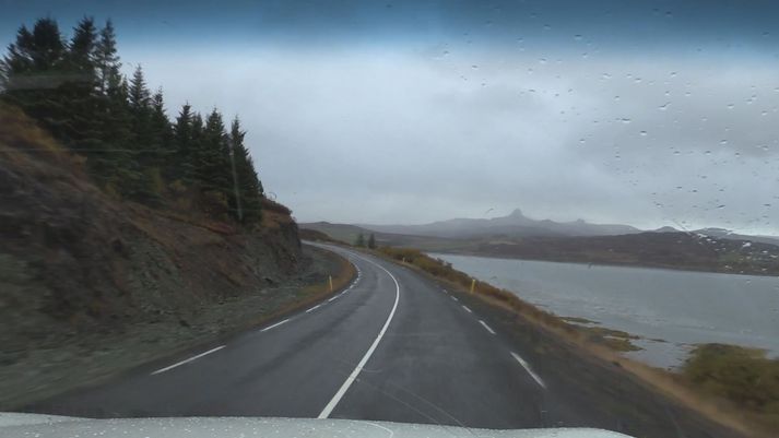 Frá Reykhólasveitarvegi um Barmahlíð. Vaðalfjöll í baksýn og Berufjörður til hægri.