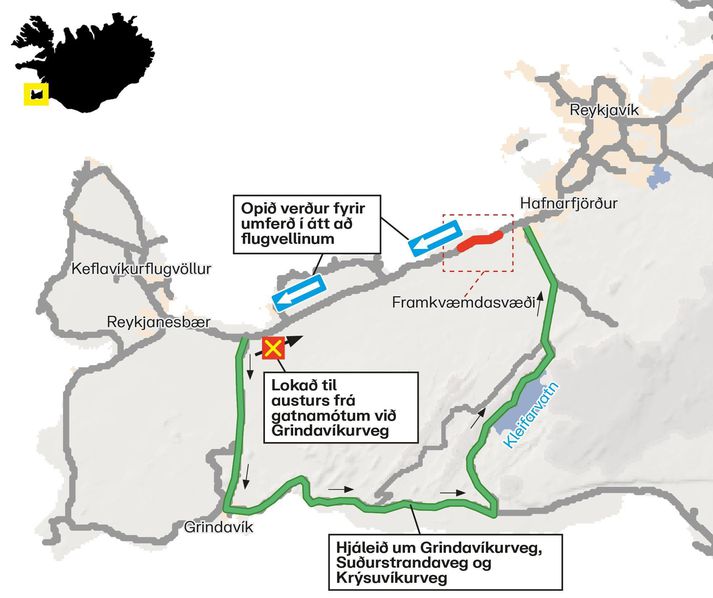 Droga Reykjanesbraut zostanie zamknięta dziś wieczorem o godzinie 20:00