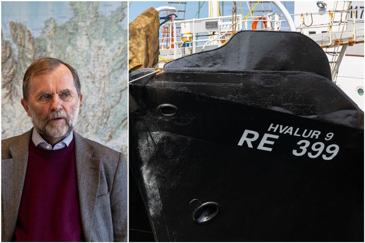 Kristján Loftsson og Hvalur 9, sem nýlega fékk klössun í slipp. Fyrstu hvalirnir síðan 2023 voru skotnir í nótt.