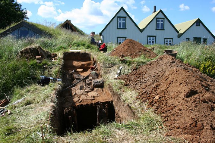Frá uppgreftrinum í Árbæjarsafni í sumar.