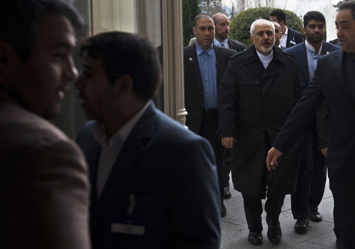 Javad Zarif, utanríkisráðherra Írans, í Lausanne.