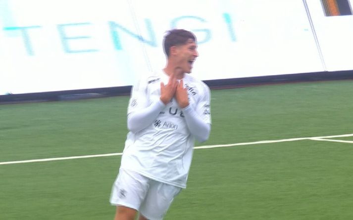 Marin Mudrazija trúði ekki sínum eigin augum þegar mark var dæmt af honum eftir rúmlega hálftíma í leiknum gegn Breiðabliki í gær.