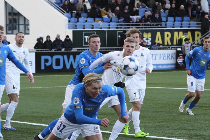 Það vantaði ekki fjörið í Garðabæ í dag en að lokum var það Stjarnan sem fagnaði, þrátt fyrir eins marks tap.