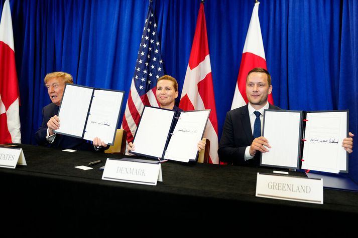Margt nýtt er að finna í varnarsamkomulaginu sem undirritað var í dag. Þar vantar þó eitt atriði sem var ofarlega á óskalista Trumps: yfirráð yfir Grænlandi.