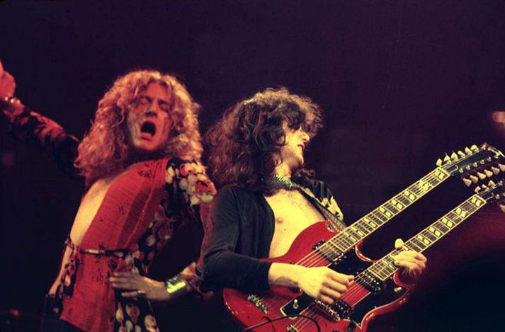 led zeppelin Rokkararnir í Zeppelin spila í London 10. desember.