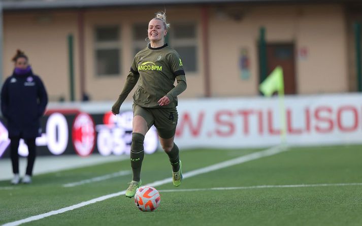 Guðný Árnadóttir á ferðinni gegn Fiorentina í dag.