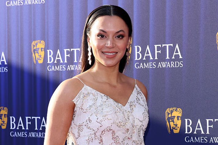 Aldís Amah Hamilton skein skært á rauða dreglinum á BAFTA games awards um helgina. 