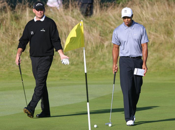 Thomas Björn og Tiger Woods.