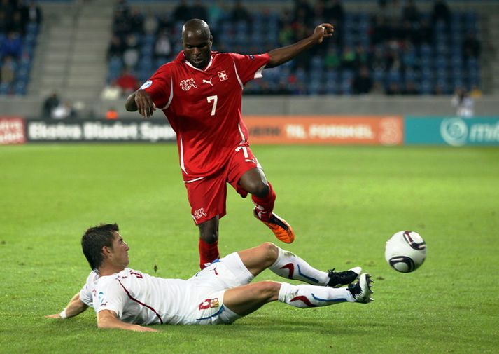 Úr leik liðanna í kvöld.