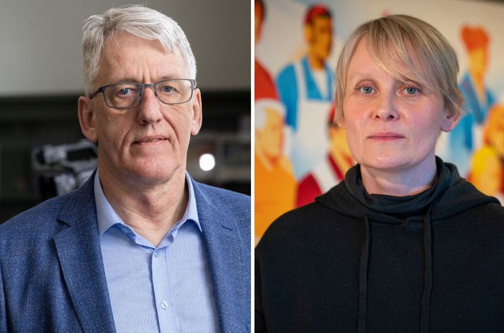 Sólveig Anna Jónsdóttir (til hægri) og félagar hennar í Eflingu eru allt annað en sátt við viðbrögð forseta ASÍ.