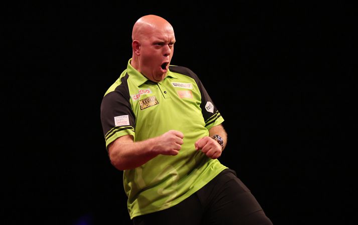 Michael van Gerwen var í essinu sínu í kvöld. 