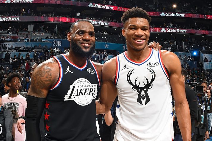 Giannis Antetokounmpo og LeBron James eru fyrirliðar liðanna eins og í fyrra.