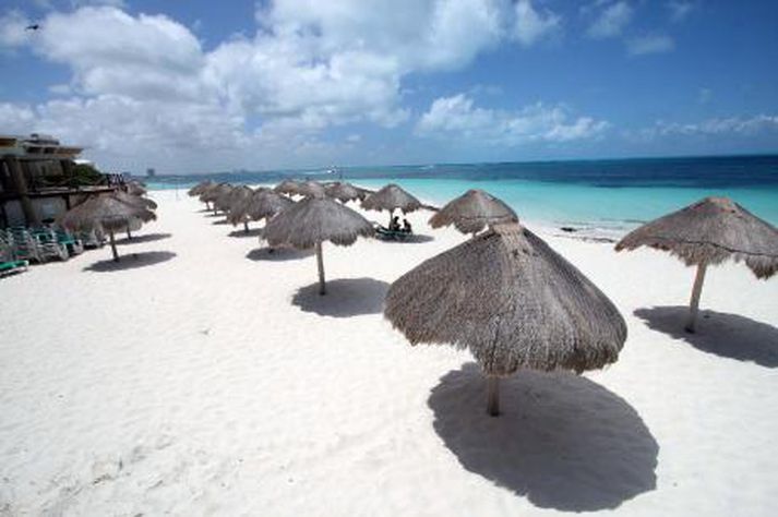 Strönd í Cancun.