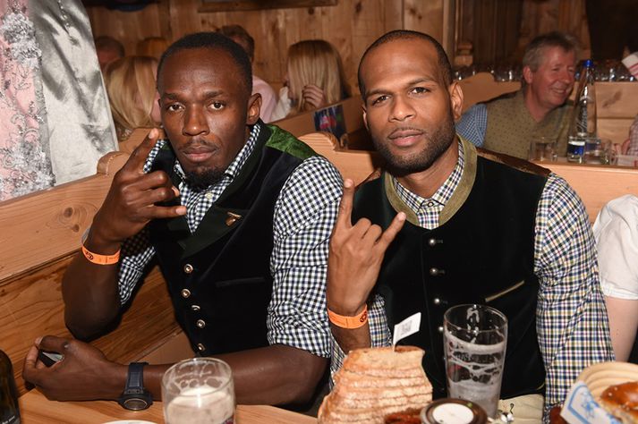 Bolt og Mason á góðri stund á Oktoberfest í München.