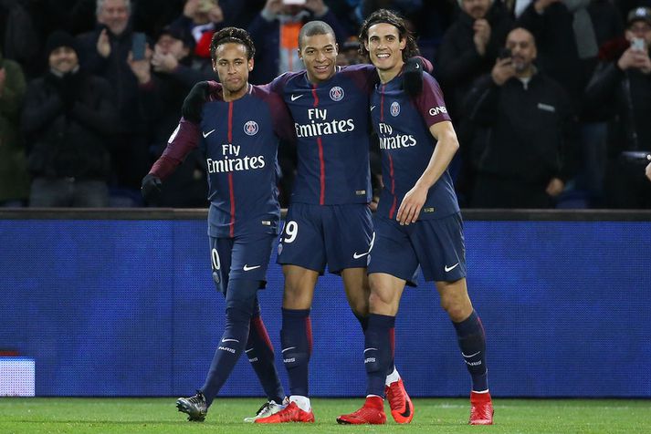 Neymar, Kylian Mbappe og Edinson Cavani