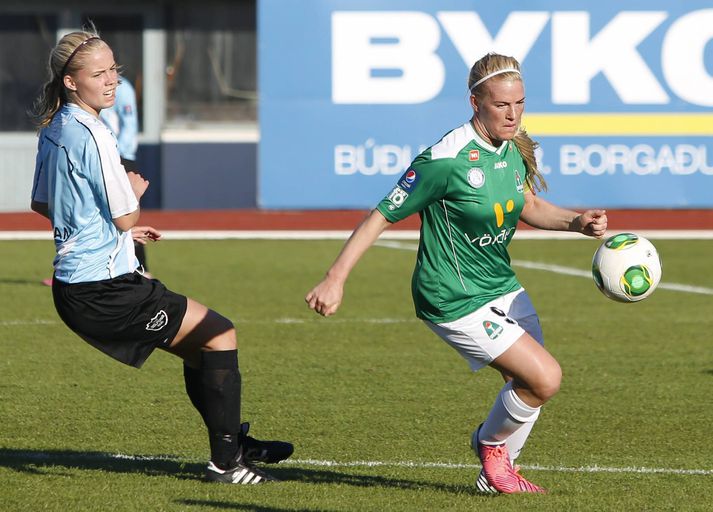 Greta Mjöll Samúelsdóttir í leiknum í kvöld.