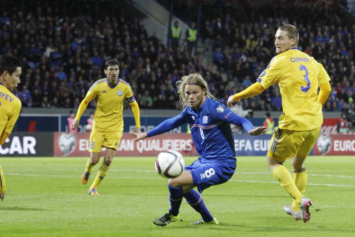 Birkir Bjarnason var öflugur í leiknum í kvöld