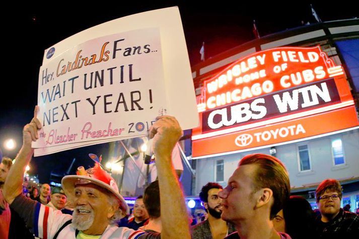 Það er búin að vera mikil gleði á Wrigley Field, heimavelli Cubs, síðustu vikur.