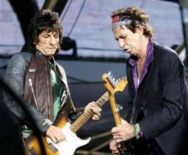 Félagarnir Ronnie Wood og Keith Richards.