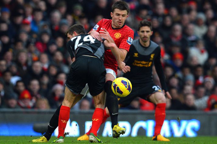 Frá leik Manchester United og Liverpool á síðustu leiktíð.