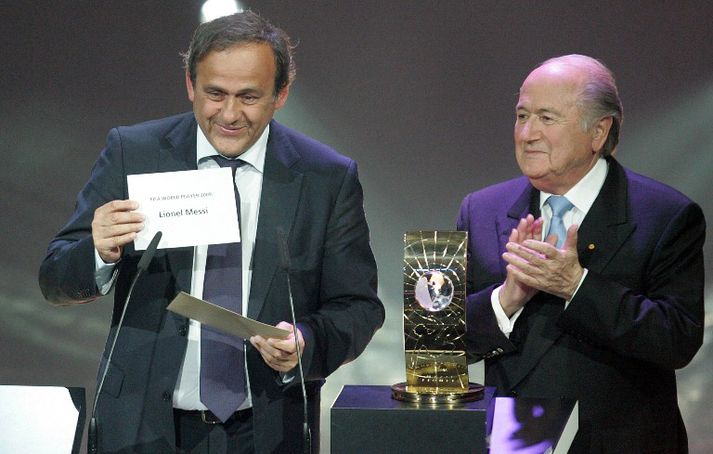 Formennirnir Platini og Blatter á góðri stundu