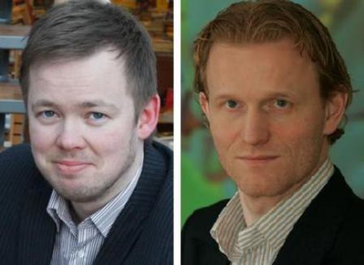 Jón Þór Sturluson, aðstoðarmaður viðskiptaráðherra, og Þorfinnur Ómarsson, upplýsingafulltrúi viðskiptaráðuneytisins.