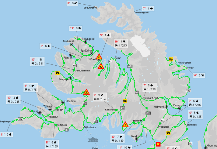 Vegur 690 í Gilsfirði er lokaður.