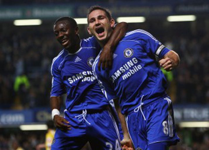 Frank Lampard er búinn að skora tvö mörk fyrir Chelsea í hálfleiknum