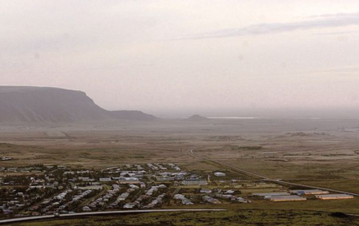 Pari var bjargað við Klambragil sem er norðvestan við Hveragerði.