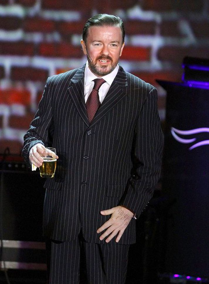Ricky Gervais hyggst ekki draga neitt undan á Golden Globe-verðlaunahátíðinni þrátt fyrir að hafa verið harðlega gagnrýndur í fyrra.
NordicPhotos/getty